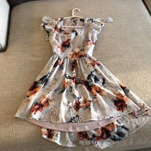 Lulu’s floral open back high low dress